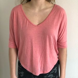 🔴5/$10🔴 Papaya Salmon Pink Half Sleeve Top